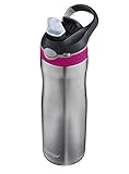 Contigo AUTOSPOUT Straw Ashland Chill Stainless Steel Water Bottle, 20 oz, Very Berry