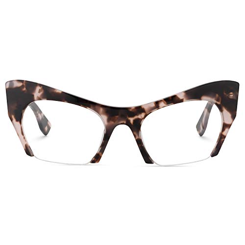 Zeelool Stylish Semi-rimless Cat Eye Glasses for Women Kyle FP0099-01 Light Tortoise