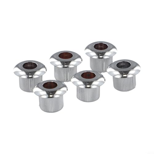 Lot de 6 bagues d'accordeur de guitare de 10 mm pour accordeurs de style vintage compatibles avec les têtes conçues pour des dimensions de montage de 1,9 cm (argenté)