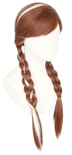 Topcosplay Women or Girls Wig Halloween Costume Cosplay Wigs Brwon Long Braids Wig