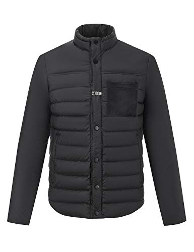Giolshon Homme Veste Léger Matelassé Doudoune Rembourrage Coton Hiver Manteau 21508 Noir L Cover