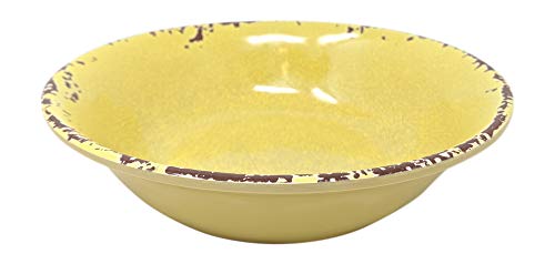 Gianna's Home 12 Piece Rustic Farmhouse Melamine Dinnerware Set, Service For 4 (Yellow) #TOP3