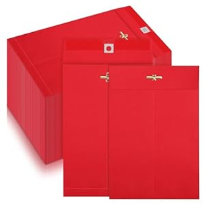 Mooliwe Rote Briefumschläge mit Klammern, 150 Stück