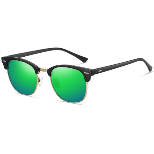 Lunettes de soleil rétro sans cadre en métal avec protection UV400 pour homme et femme