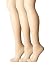 Hanes Womens Set of 3 Silk Reflections Control Top RT Pantyhose, A/B, Travel Buff