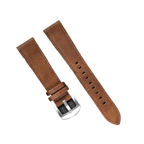 [QATUEBV] Galaxy Watch 7 6 5 4 40mm 44mm GearS3�o���h �u���E���u���X���b�g 20mm 22mm���U�[�X�g���b�v �E�H�b�`GT5/GT4/3�p(Brown silver,20mm)