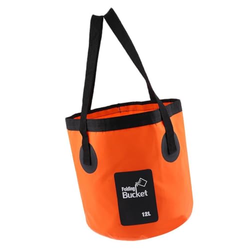 wisoolkic Seau pliable avec poignée pour le camping et la plage, idéal pour garder l'eau propre lors de vos excursions en plein air. Facile à transporter et à, Orange, 12L