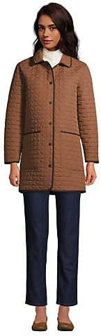 Lands' End Womens Reversible Barn Insulated Coat Warm Tawny Brown Regular Large