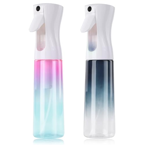 Bukuhlio 2 botellas de spray continuas ultra finas botellas de agua vacías para peluquería botellas de spray para peluquería herramienta para el cabello 300 ml