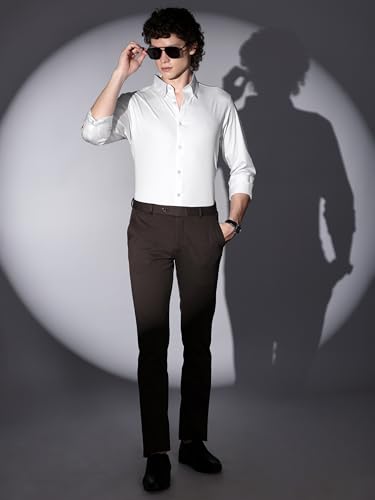 Image of BEYOUNG Regular Fit Formal Satin Shirt for Men | Full Sleeves | Men's Stylish Satin Silk Shirt | Formal Shirt | Buttondown Collar | Satin Solid Shirt for Men