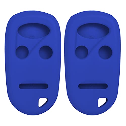 Keyless2Go Replacement For 2 New Silicone Cover Protective Case For Honda 4 Button Remote Key Fob Fcc K0Butah2T - Blue #TOP17