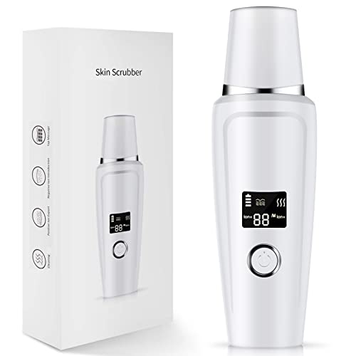 GUGUG Skin Scrubber, Skin Spatula, Face Scrubber, Facial Cleansing Tools, Pore Cleaner Extractor, Blackhead Remover, Included 2 Silicone Covers and USB Rechargeable
