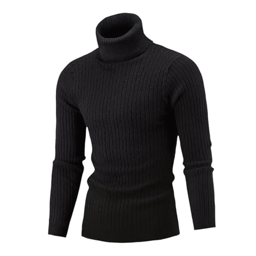 Men's Casual Slim Fit Turtleneck Pullover Sweaters Tops with Twist Patterned Slim Fit Soft Knitted Basic Pullover Sweater4
