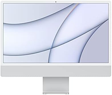 Apple 2021 iMac All-in-one Desktop Computer with M1 chip: 8-core CPU, 7-core GPU, 24-inch Retina Display, 8GB RAM, 256GB SSD Storage, Matching Accessories. Works with iPhone/iPad; Silver