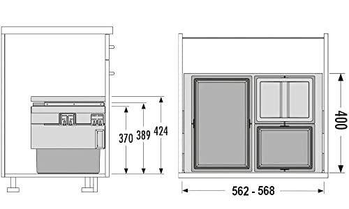 Hailo Cargo Synchro Küchen-Abfalleimer, Kunststoff, Grau, One Size - Image 3