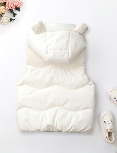 Happy Cherry Boys Girls Hooded Puffer Vest Padded Winter Warm Sleeveless Zipper Jacket with Pocket 1-5Y2