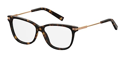 Montura Polaroid PLD D353 Dunkel Havana con patillas de oro ligeras y ajuste femenino 53