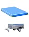 Produktbild QWORK® Anhänger Flachplane mit Planenseil - 160 x 115 x 7,5 cm - Verstärktes 420D PVC Material
