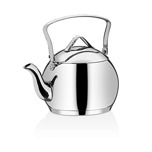 Korkmaz Tombik Teiera Bollitori Tè Argento Acciaio Inox 2,0 Litro Turco Tè Tè Nero