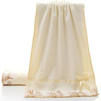 P9IDEDFH Mikrofaser-Handtuch-Set mit Spitze bestickt, Gesichtshandtuch, Badetuch, Hotel, Badezimmerzubehör (Farbe: B, Größe (B – Bild 4