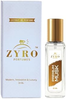 ZYRO Premium Musk Extrait de Parfum, Long lasting Perfume for men and women, 33% luxurious Fragrance oil, 20ml Travel Friendly EDP Scent for all occasion