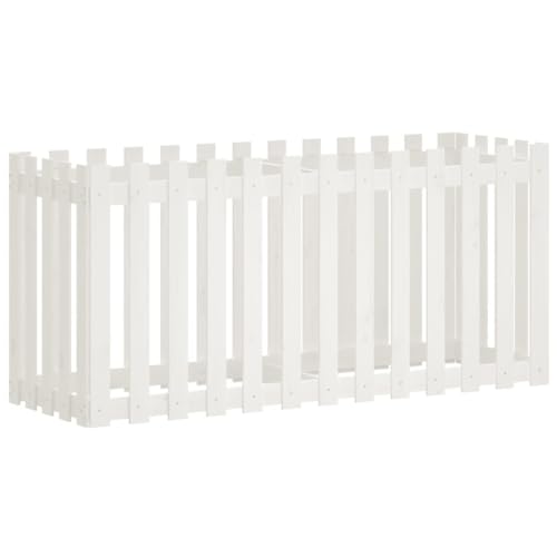 vidaXL Fioriera Giardino a Recinzione Bianca 150x50x70cm Massello Pino