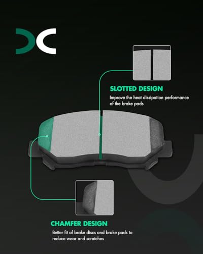 Image of SCITOO D1640 D1734 Ceramic Brake Pads Sets Front & Rear w /Hardware Replacement For Chrysler For 200 2015-2017,For Jeep For Cherokee 2018-2022