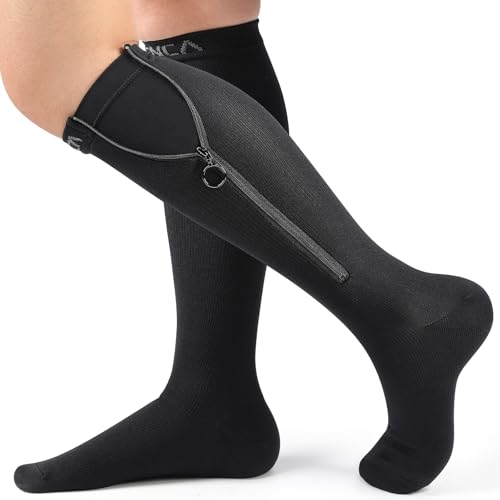 NEENCA-Zipper-Compression-Socks-Medical-Graduated-Compression-Socks-for-Pain-Relief-Women-Men-Circulation-Swelling-Travel-Pregnancy-Flight-Nurses-Running-Athletic1-Pair-20-30-mmHg NEENCA Zipper Compression Socks, Medical Graduated Compression Socks for Pain Relief, Women & Men Circulation, Swelling, Travel, Pregnancy, Flight, Nurses, Running, Athletic—1 Pair, 20-30 mmHg - Image 1