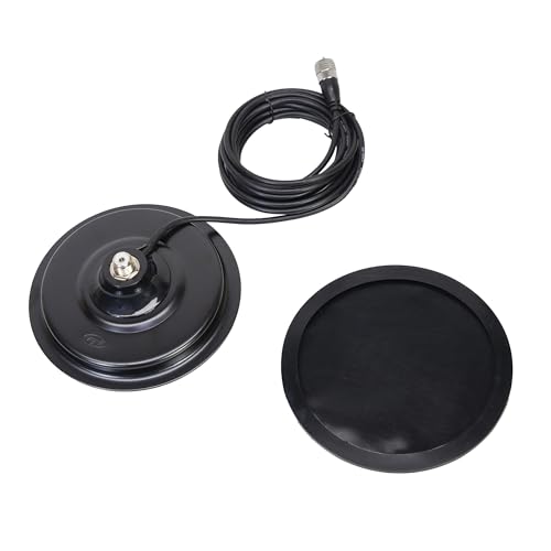 Magnetic base PNI 170/PL 170 mm, slim, contains 4m cable and plug PL259, Black, 170 X 170 X 55 mm
