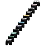 Bjorn Borg Herren Essential 12 Pk Boxer Slips - Schwarz/ColouRot Waistband - M
