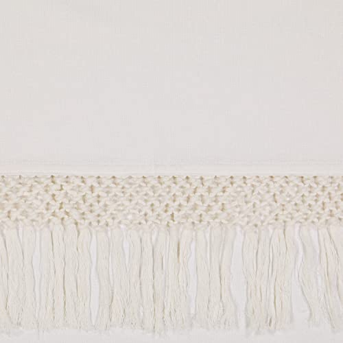 Mercantile Lucinda Light Filtering Window Curtain with Attached Knotted Fringe Valance (1 Panel), 50 in x 108 in, Off White by Mercantile - Image 2