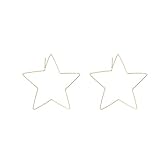 Star Hoop Earrings Large Geometric Dangle Hoops Earrings Gold Plated Fashion Earrings for Women