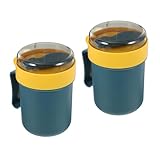Gatuida 2 Mikrowellengeeignete Frühstücksbecher 500ml mit Deckel und Löffel Wiederverwendbare...