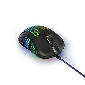 uRage Reaper 500 USB Type-A Optical Mouse with 6 Fast Response Keys, Integrated 10000 dpi Optical Avago Gaming Sensor, 1000 HZ USB Polling Rate, Adjustable RGB Lighting, Polymer-Coated Gliding feet