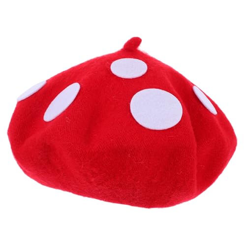 BRIGHTFUFU Mushroom Cap Photo Prop Dress up Hat Cosplay Prop Comfortable Beret Headgear Party Wear