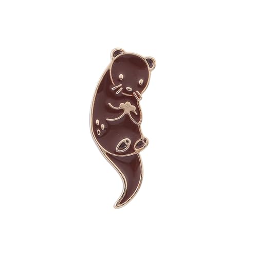 Image of Otter Enamel Pin Cute Cartoon Animal Brooch Pins Sea Otter Gift Jewelry Backpack Lapel Brooches for Men Women Otter Lover Gift