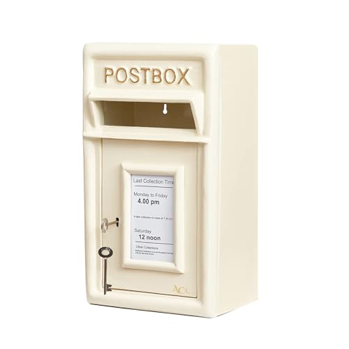 Assorted Collections Boîte aux Lettres en Fonte Robuste | Boîte aux Lettres Murale | Boîte aux Lettres verrouillable avec 2 clés | Installation Facile |...