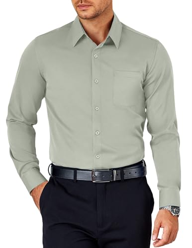 COOFANDY Mens Dress Shirt Long Sleeve Button Down Shirts Business Casual Wrinkle Free Shirts with Pocket