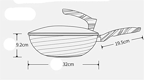 Wok Pan con tapa, fondo plano, aluminio fundido miniatura 2