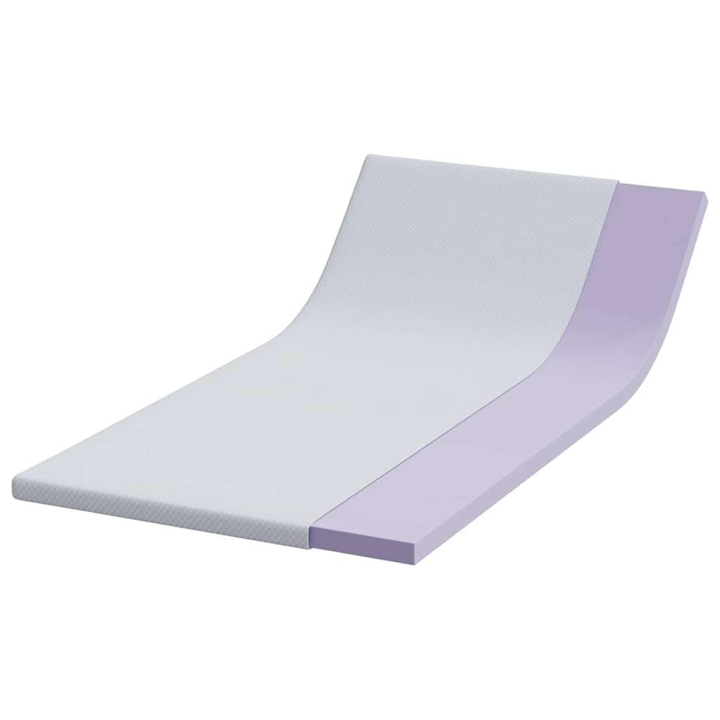 Cubrecolchón blanco 90 x 200 cm, tejido jacquard de lujo, espuma viscoelástica de alta densidad para comodidad y apoyo, ideal para dormitorio y ropa de cama