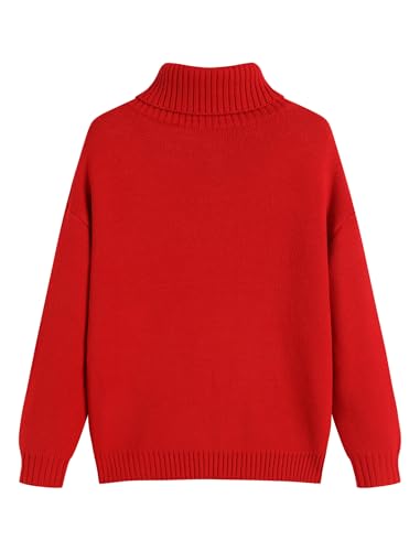 Image of ZAFUL Flower Crochet Turtleneck Sweater for Women Pullover Puff Long Sleeve Boho Knit Sweaters Trendy Knitwear Tops