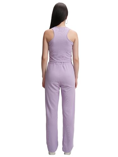 Image of Tokyo Talkies Women's Co-ord Set | Sleeveless Crop Top & Drawstring Trousers | Perfect for Casual Outings & Vacations