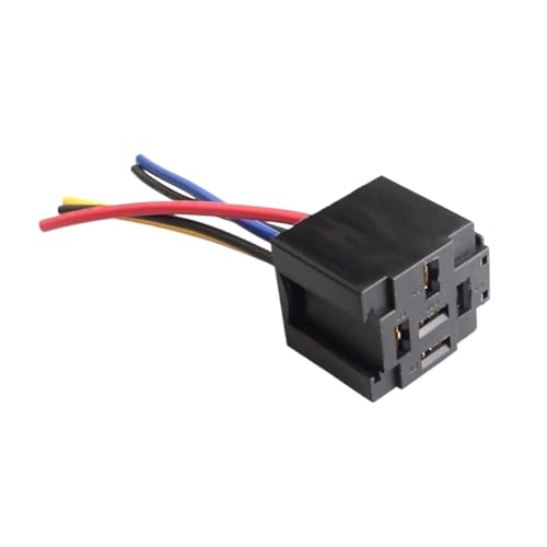 Conector de relé de 5 pines y enchufe cuadrado de plástico 12V 24V para coche