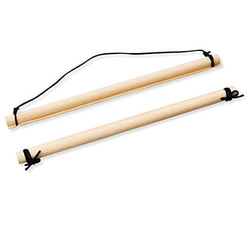 Wafuka Tenugui Tapestry Wooden Wall Hanger Made in Japan (Natural Color),Size: Dia 2cmx2.4cmx41cm(0.8 inchx0.95 inchx16.1 inch)