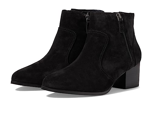 Johnston and Murphy Women's Trista Double Zip Bootie Fashion Boot, Black Suede, 7.5