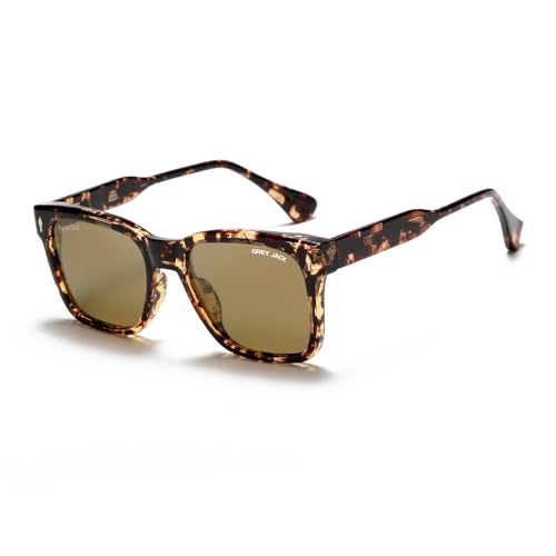 Image of grey jack Full Rim Rectangle Sun Glasses Stylish Sunglasses for Men Women Polarized UV Protection 3317