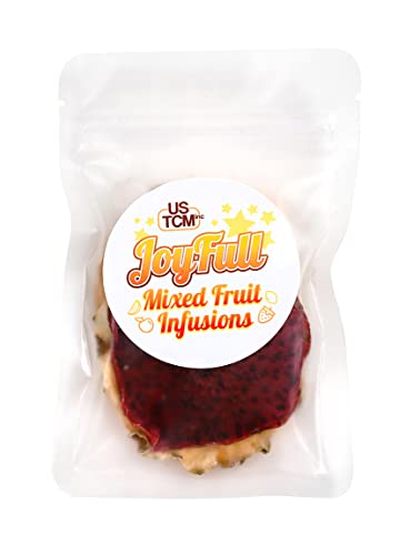USTCM JoyFull Mixed Fruit Infusions Fruit Tea Single Pack All Natural Dried Fruits Mixed Flavors Make Perfect Tea! 15g (Pineapple, Lemon, Strawberry, Red Dragon Fruit, Pack of 3)