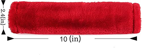 Image of Soft Faux Sheepskin Seat Belt Shoulder Pad for a More Comfortable Driving, Compatible with Adults Youth Kids - Car, Truck, SUV, Airplane,Carmera Backpack Straps 2 Packs Red