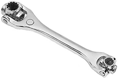 Dreneco Spanner Socket Wrench 48 in 1 Multi Functional Spanner Tools with Spline Bolts 360 Degree Rotating Head, Universal Wrench for Furniture Car Repair (8-19mm)