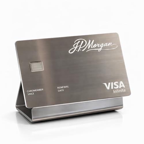 Premium Metal Laser Engraved Centurion JP-Morgan Silver Visa Credit/Debit ATM Card, Customizable Personalized Priority Pass for International Airports VIP Lounge Access Novelty Design 2026